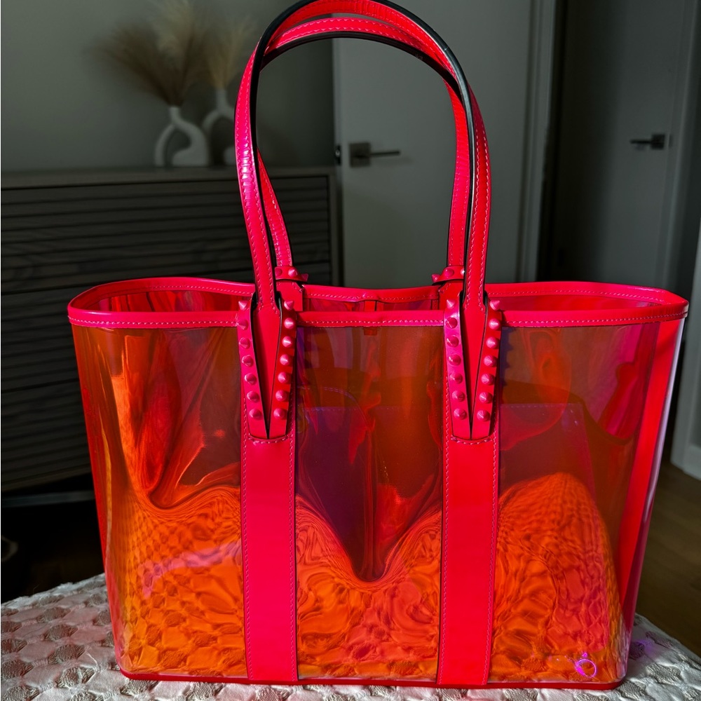❌ SOLD ❌Christian Louboutin Fluo Pink Neon PVC Cabata Bag